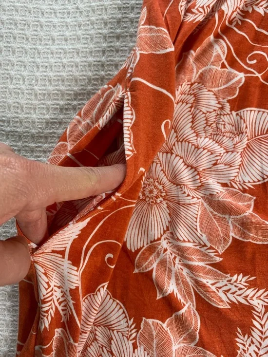 Soma orange and white floral print bandeau style dress size XS - Picture 5 of 9